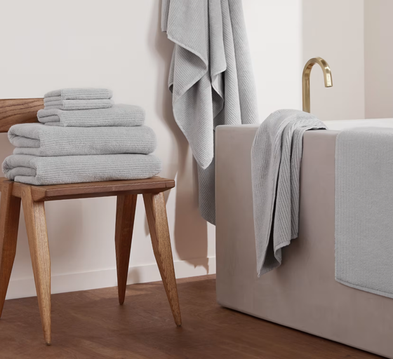An image of light grey soft rib towels