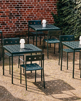 An image of balcony cafe table by Hay