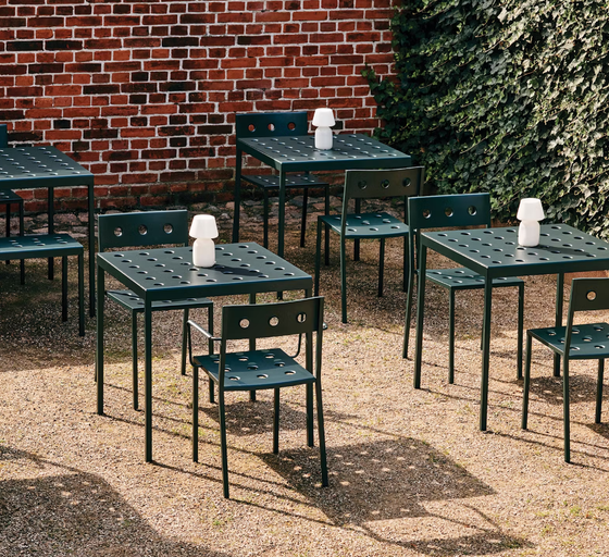 An image of balcony cafe table by Hay