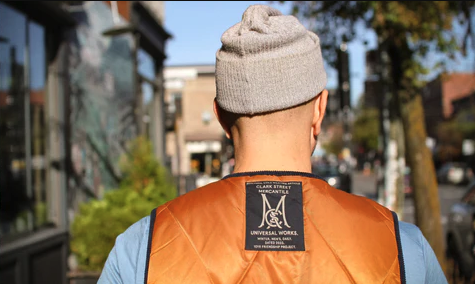 An image of a Clark Street Mercantile vest collab in orange