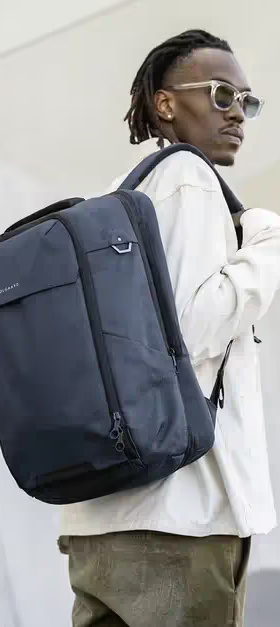 A man with black Solgaard Venture backpack