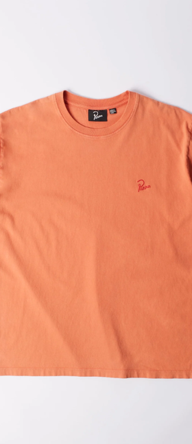 An image of By Parra script logo t-shirt washed tangerine