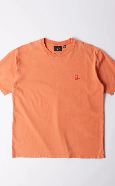 An image of By Parra script logo t-shirt washed tangerine