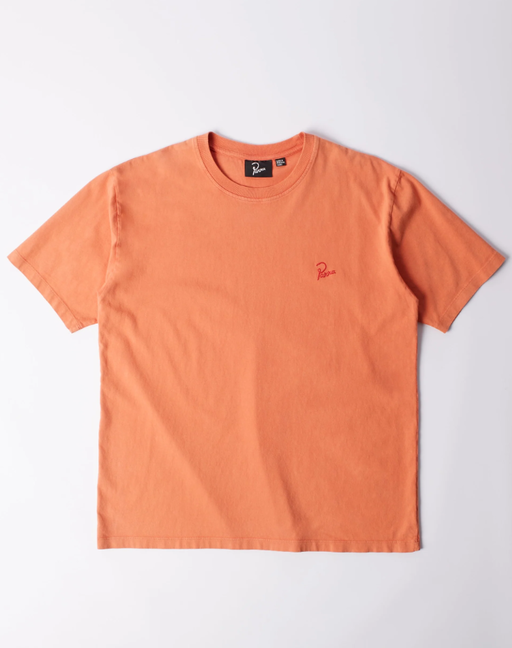 An image of By Parra script logo t-shirt washed tangerine