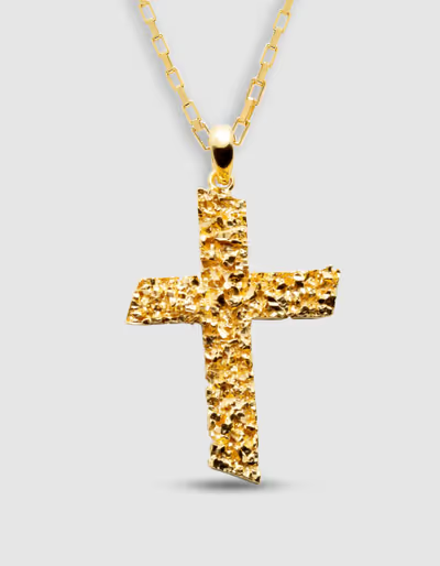An image of Veneda Carter signature flat cross pendant necklace