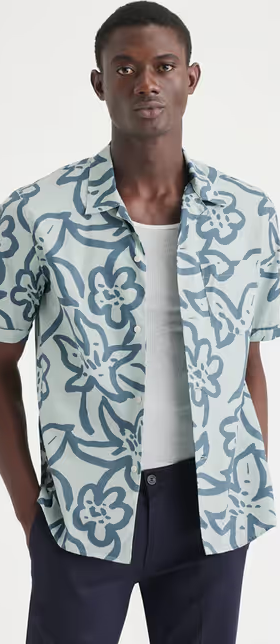 A man wearing a Dockers camp collar shirt