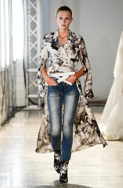 A woman wearing a A.F. Vandevorst printed tops