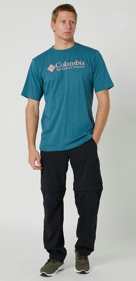 A man wearing a Insight cloudburst color csc basic logo short sleeve