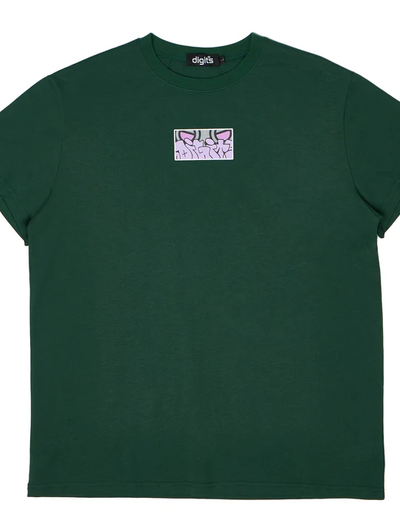 An image of Digits238 big head tee - green