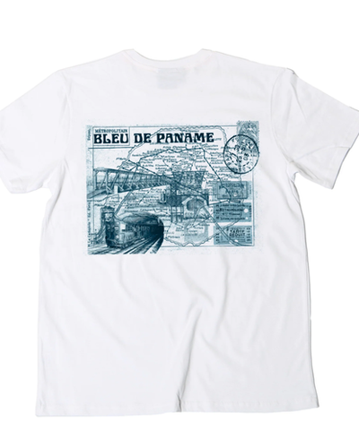 An image of Bleu de Paname white tee-shirt métro
