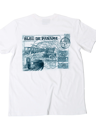 An image of Bleu de Paname white tee-shirt métro