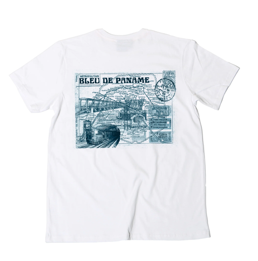 An image of Bleu de Paname white tee-shirt métro
