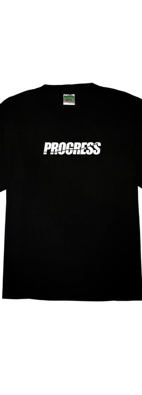 An image of Progress Philipines progress® logo tee white on black