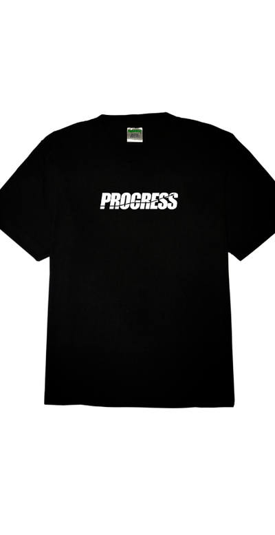 An image of Progress Philipines progress® logo tee white on black