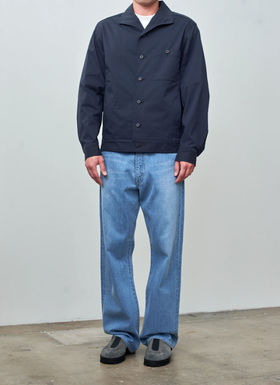 An image of Namu Shop seersucker easy jacket - dark navy