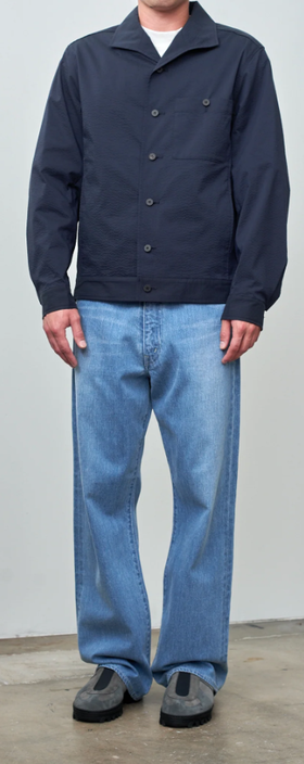 An image of Namu Shop seersucker easy jacket - dark navy