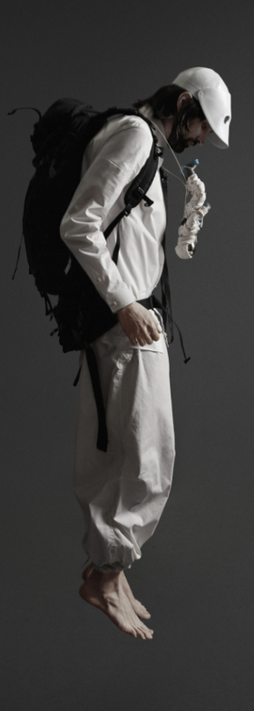 A man wearing Aitor Throup's the rite of spring
