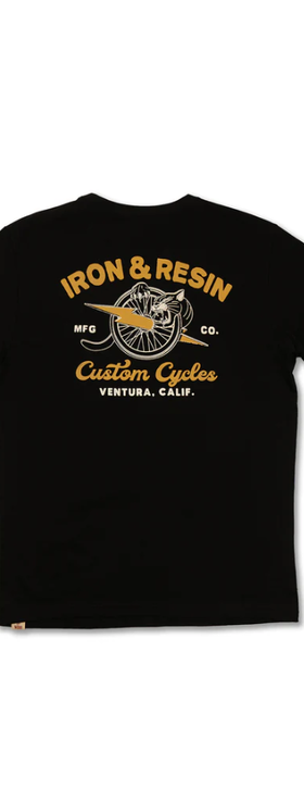 A man wearing Iron & Resin black panther tee