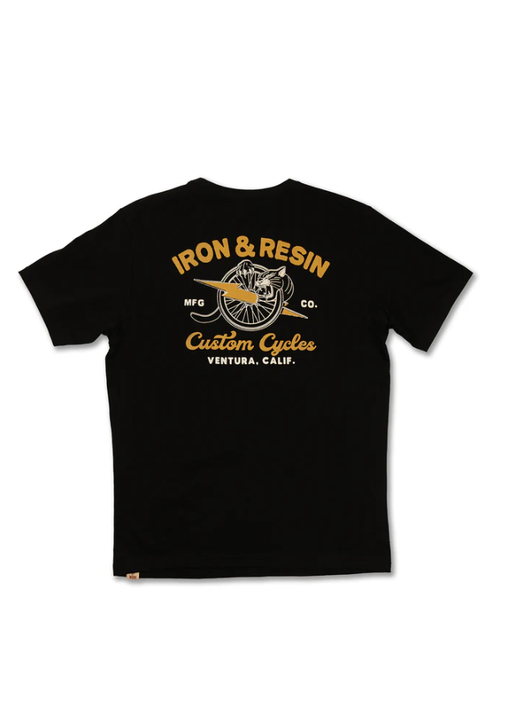 A man wearing Iron & Resin black panther tee