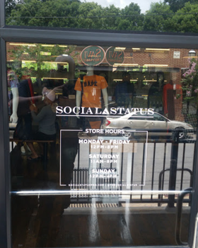 An inside look of Social Status Atlanta brand store