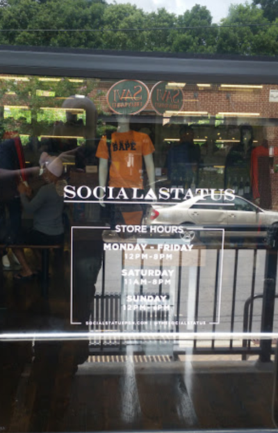 An inside look of Social Status Atlanta brand store