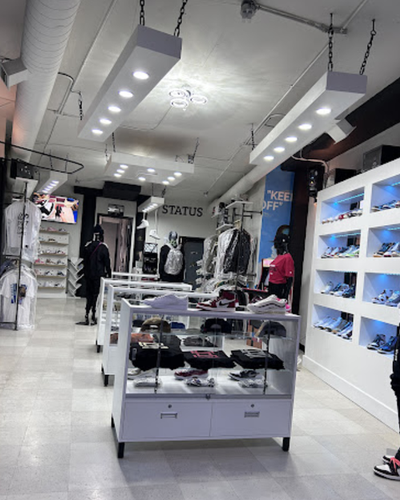 An inside look of Status Streetwear Boutique brand store
