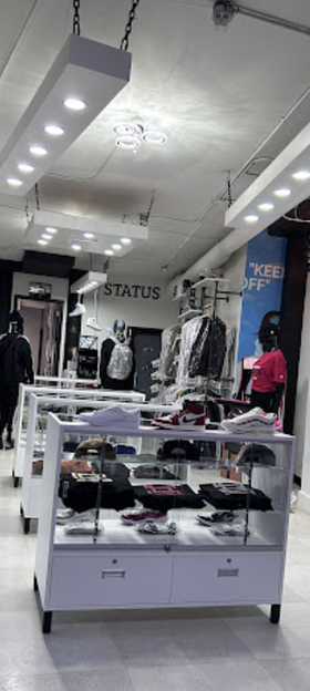 An inside look of Status Streetwear Boutique brand store