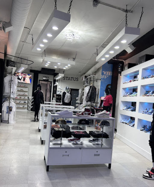 An inside look of Status Streetwear Boutique brand store
