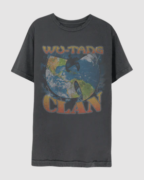 A close up of a Wu Wear Wu Tang Clan t-shirt