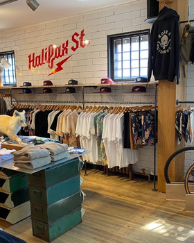 An inside look of Halifax Street Apparel brand store
