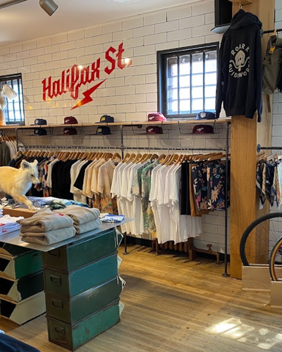 An inside look of Halifax Street Apparel brand store