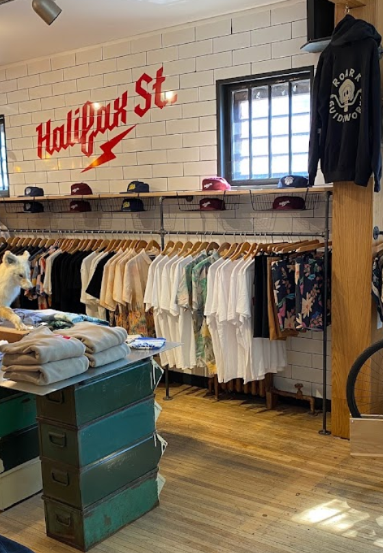 An inside look of Halifax Street Apparel brand store