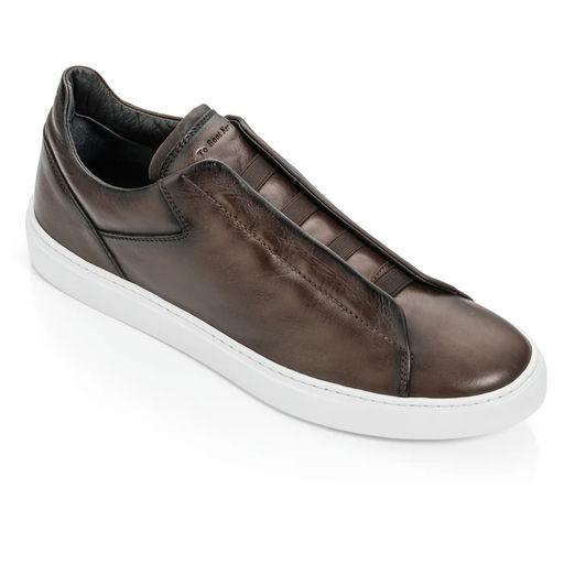 An image of To Boot New York ainsworth dark brown elastic slip on sneaker