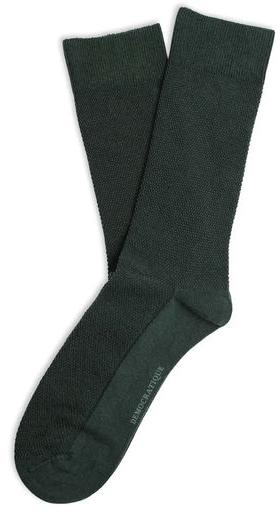 An image of Democratique Socks originals champagne pique socks forest green