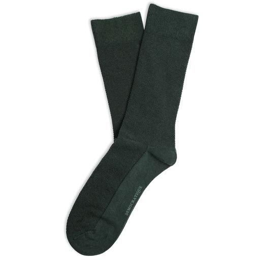 An image of Democratique Socks originals champagne pique socks forest green