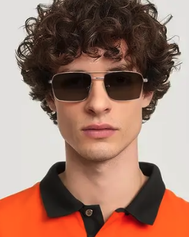 An image of a man with Yes Glasses black retro-vintage low bridge fit tr90 tinted sunglasses