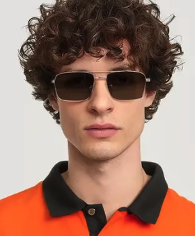 An image of a man with Yes Glasses black retro-vintage low bridge fit tr90 tinted sunglasses