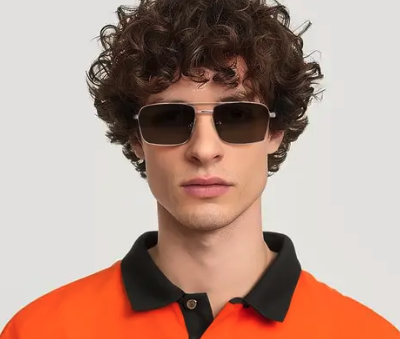 An image of a man with Yes Glasses black retro-vintage low bridge fit tr90 tinted sunglasses