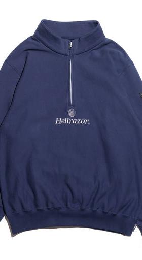 An image of Hellrazor trademark half zip pullover - navy