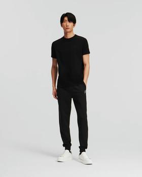 A man wearing Karl Lagerfeld black t-shirt