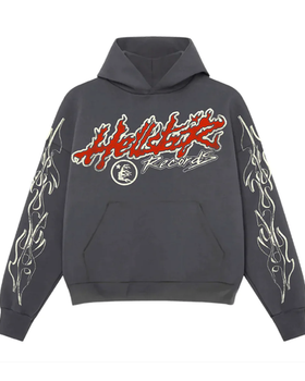 An image of Hellstar grey tour hoodie