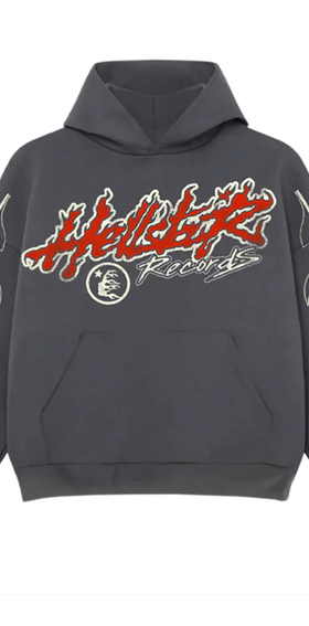 An image of Hellstar grey tour hoodie