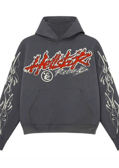 An image of Hellstar grey tour hoodie