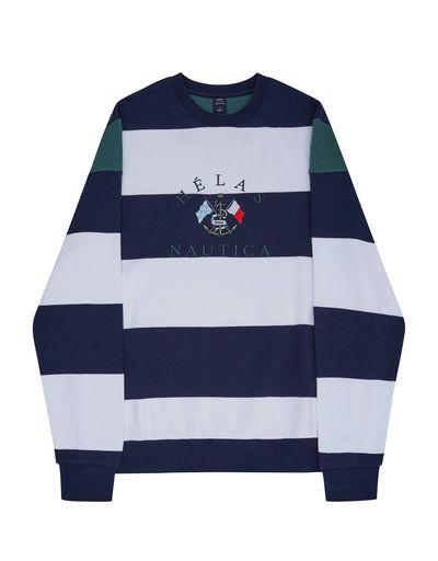 An image of nautica x helas crewneck navy / white