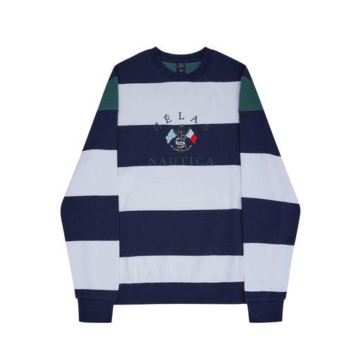 An image of nautica x helas crewneck navy / white