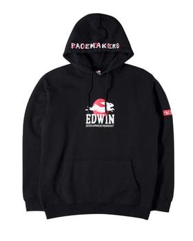 An image of black Pacemaker x edwin / "High road" hoody