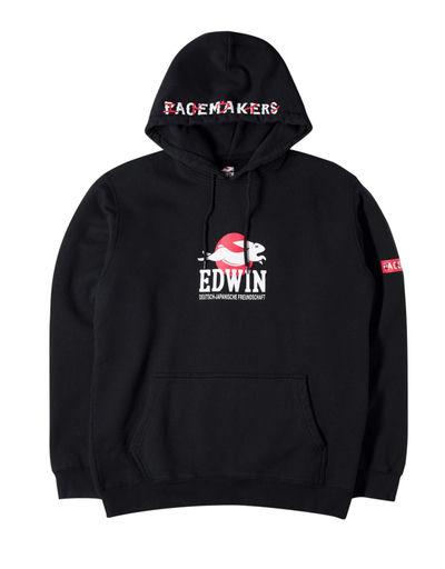 An image of black Pacemaker x edwin / "High road" hoody