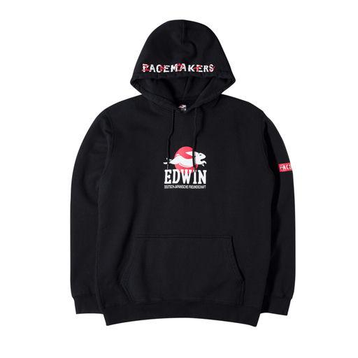 An image of black Pacemaker x edwin / "High road" hoody