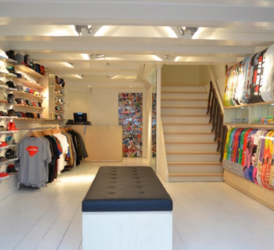 An inside image of Ben-G Skateshop amsterdam store