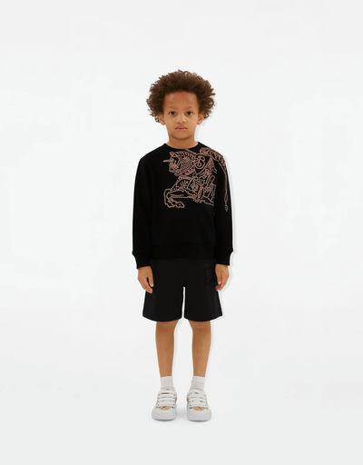 A kid wearing Burberry Baby ekd cotton sweatshirt - black
